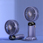 Mini ventilador eléctrico portátil de mano, recargable por USB, plegable, para colgar en el cuello, para exteriores, ajustable, 5 velocidades, potente enfriador de aire